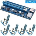 YTBW 5 Pack 1X To 16X PciE Pci Express Risers Gpu Mining Powered Riser