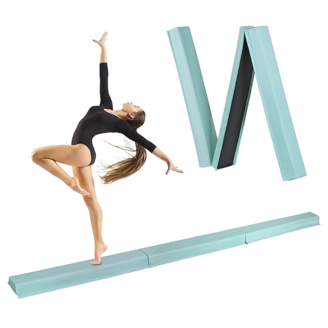 YTBW 9Ft Folding Balance Beam Gymnastic Beam Extra Firm Foam AntiSlip