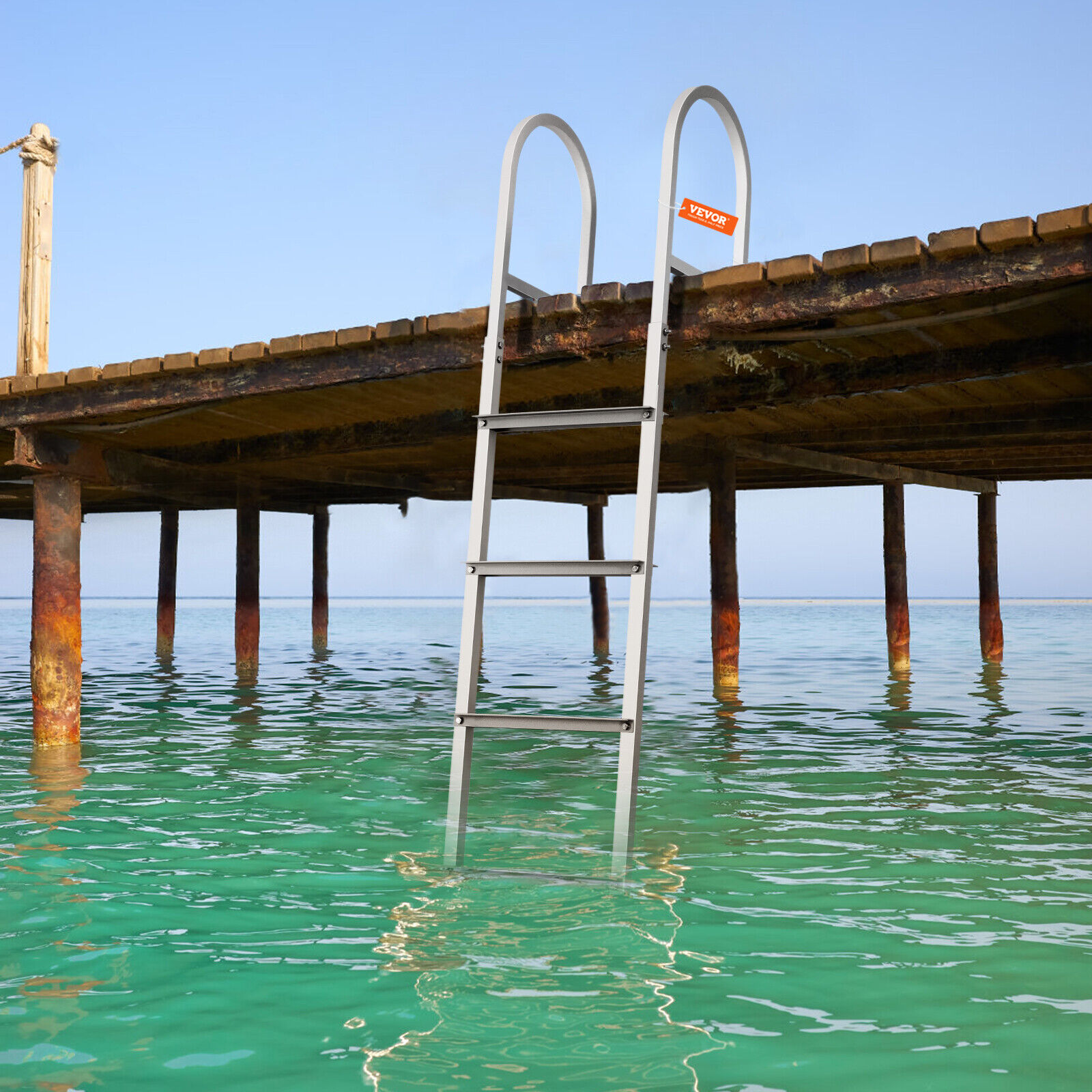 YTBW Aluminum Dock Ladder Boat Dock Ladder Removable 4 Steps With