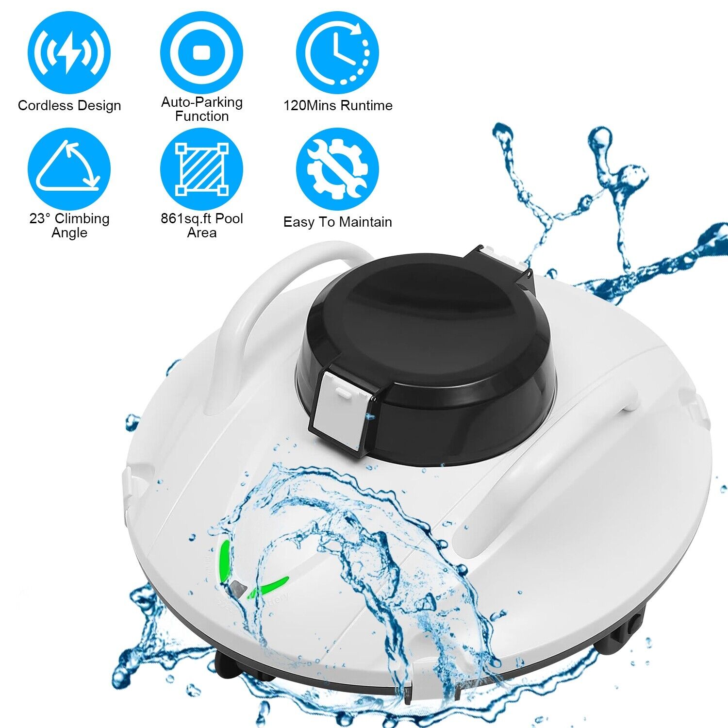 YTBW Cordless Robotic Pool Cleaner W/ DualDrive Motors Rechargeable
