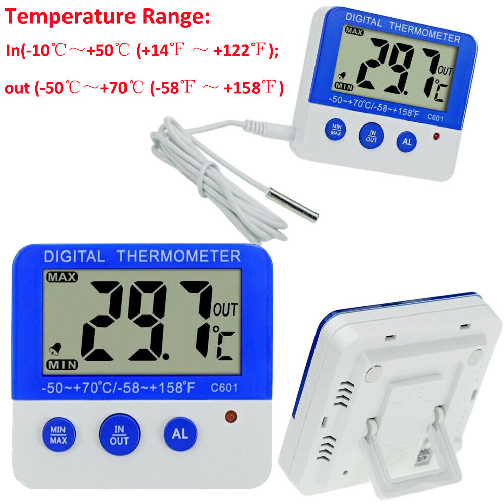 YTBW Digital Fridge Freezer Thermometer With Temperature Alarm