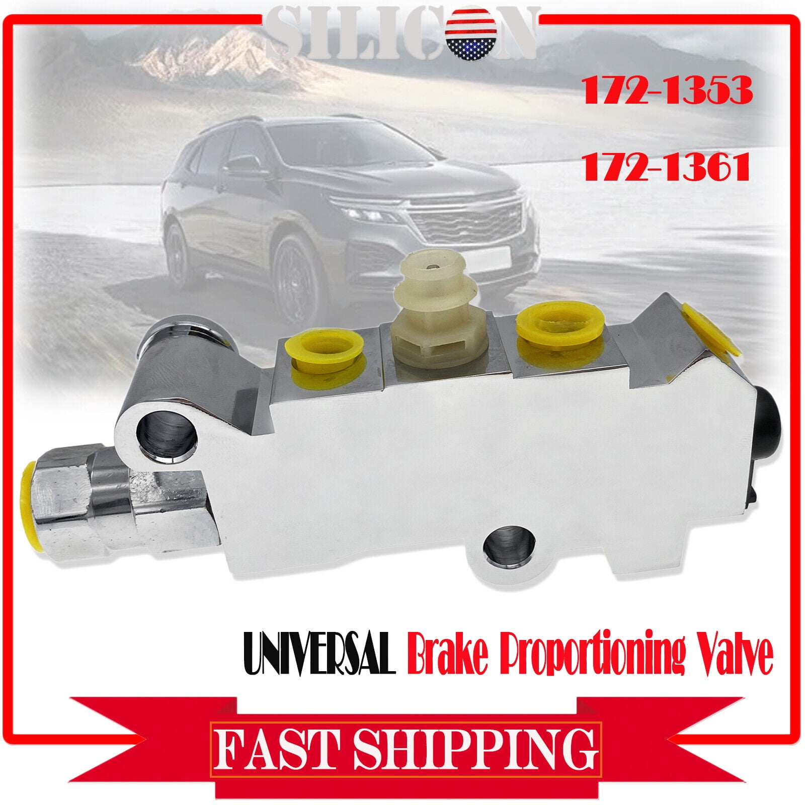 Universal Disc/Drum Brake Proportioning Valve For GM Vehicles - Aluminum PV2 Style With Bleeder Tool
