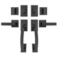 YTBW Double Door Handle Set Double Door Lock Set Matte Black Arched