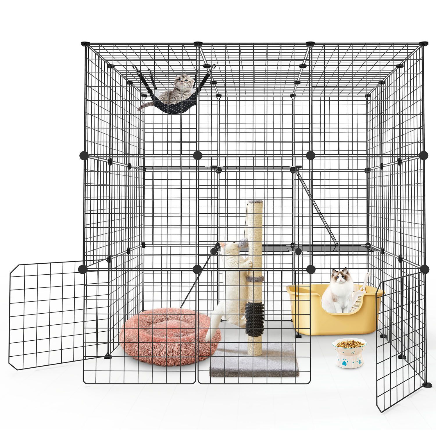 YTBW Extra Large Cat Cage Indoor Cat House W/ 2 Ladders 2 Platforms 2