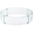 YTBW Fire Pit Wind Guard Tempered Glass Flame Guard 23X8 In 0.24 In
