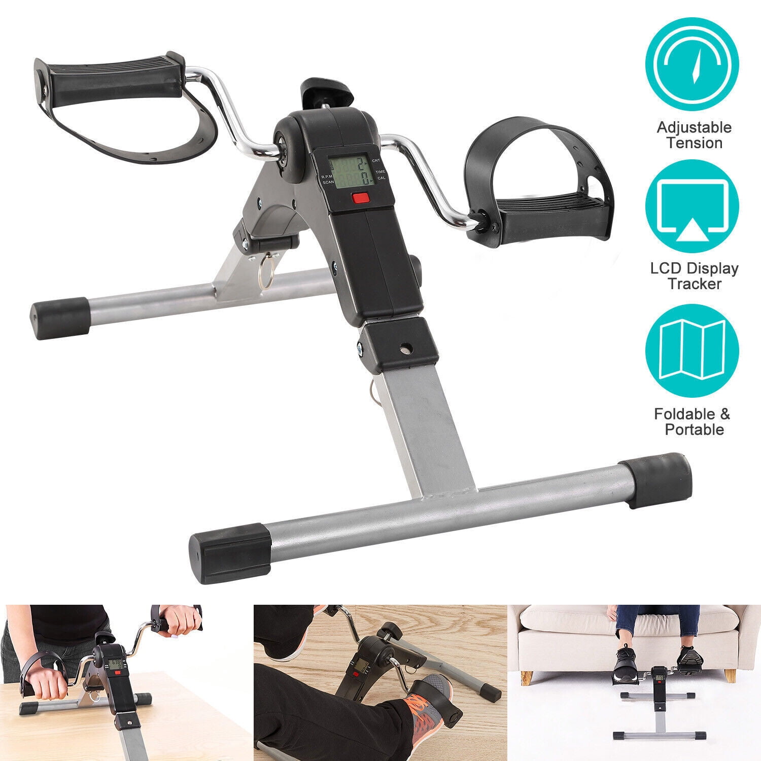 YTBW Folding Pedal Exerciser Mini Exercise Bike Under Desk Bike For