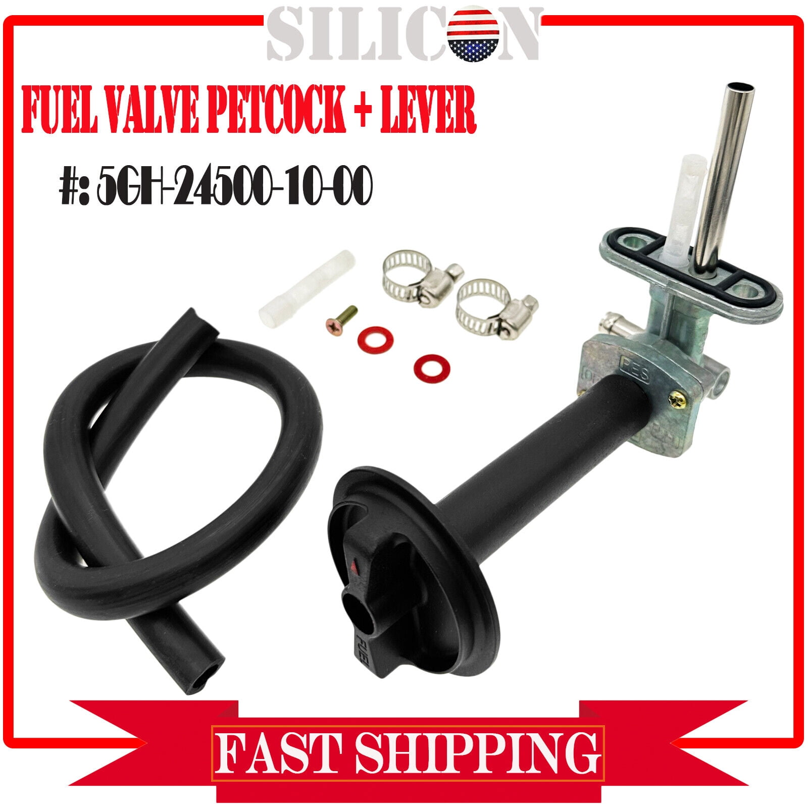 YTBW Fuel Valve Petcock + Lever For Yamaha Kodiak 400 Yfm400Fa Yfm450Fa
