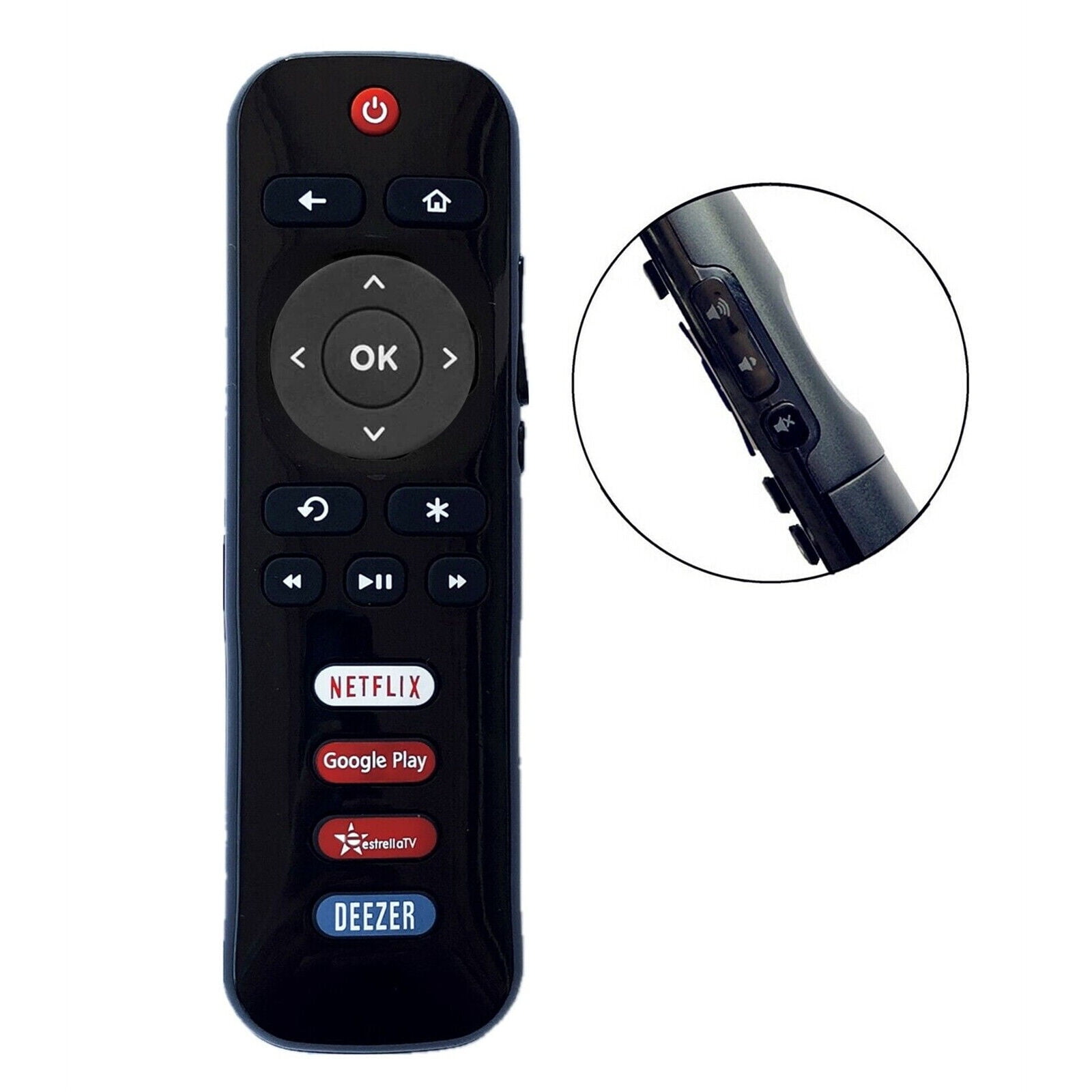 YTBW Hdtv Remote For Tcl Roku Tv Netflix Google Play Estrella Tv Deezer