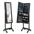 YTBW Jewelry Organizer Armoire Standing Box Full Body Mirror