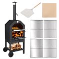 YTBW Outdoor Wood Fired Pizza Oven Pizza Maker Grill W/ Wheels & Built