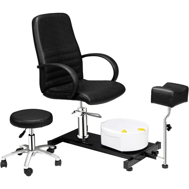YTBW Pedicure Unit Station Hydraulic Lift Chair & Massage Foot Spa