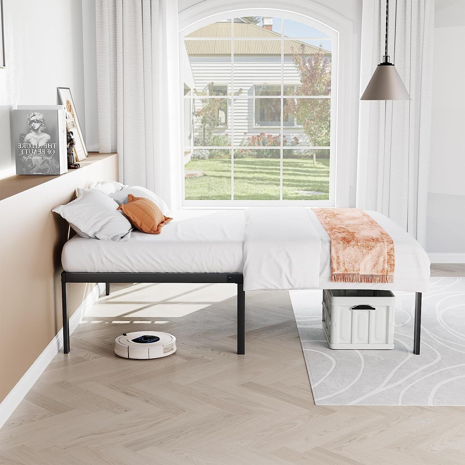 YTBW Twin Size 14 Inch High Metal Bed Frame No Box Spring Needed Easy