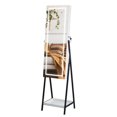 YTBW Wood Mirror Jewelry Armoire Freestanding Lockable Storage