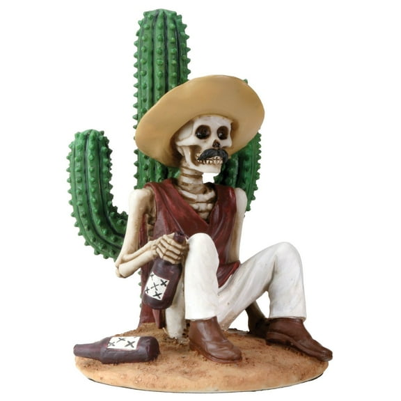 YTC 3.5 Inch Day of The Dead Boracho Sitting by A Cactus Figurine