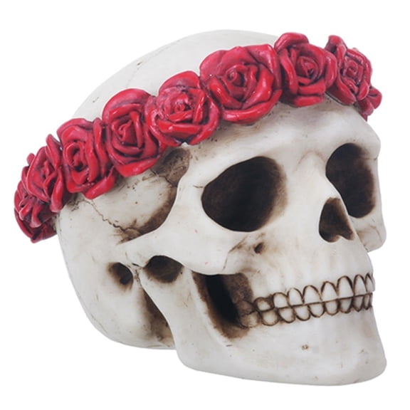 YTC Day of The Dead Flower Traditional Sugar Skull Display Statue, 4.5 Inch
