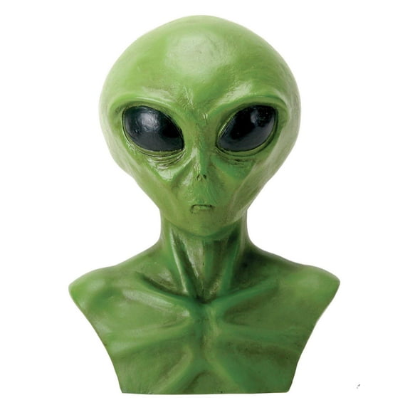 YTC Bright Green Extraterrestrial Alien Head Bust Figurine Display