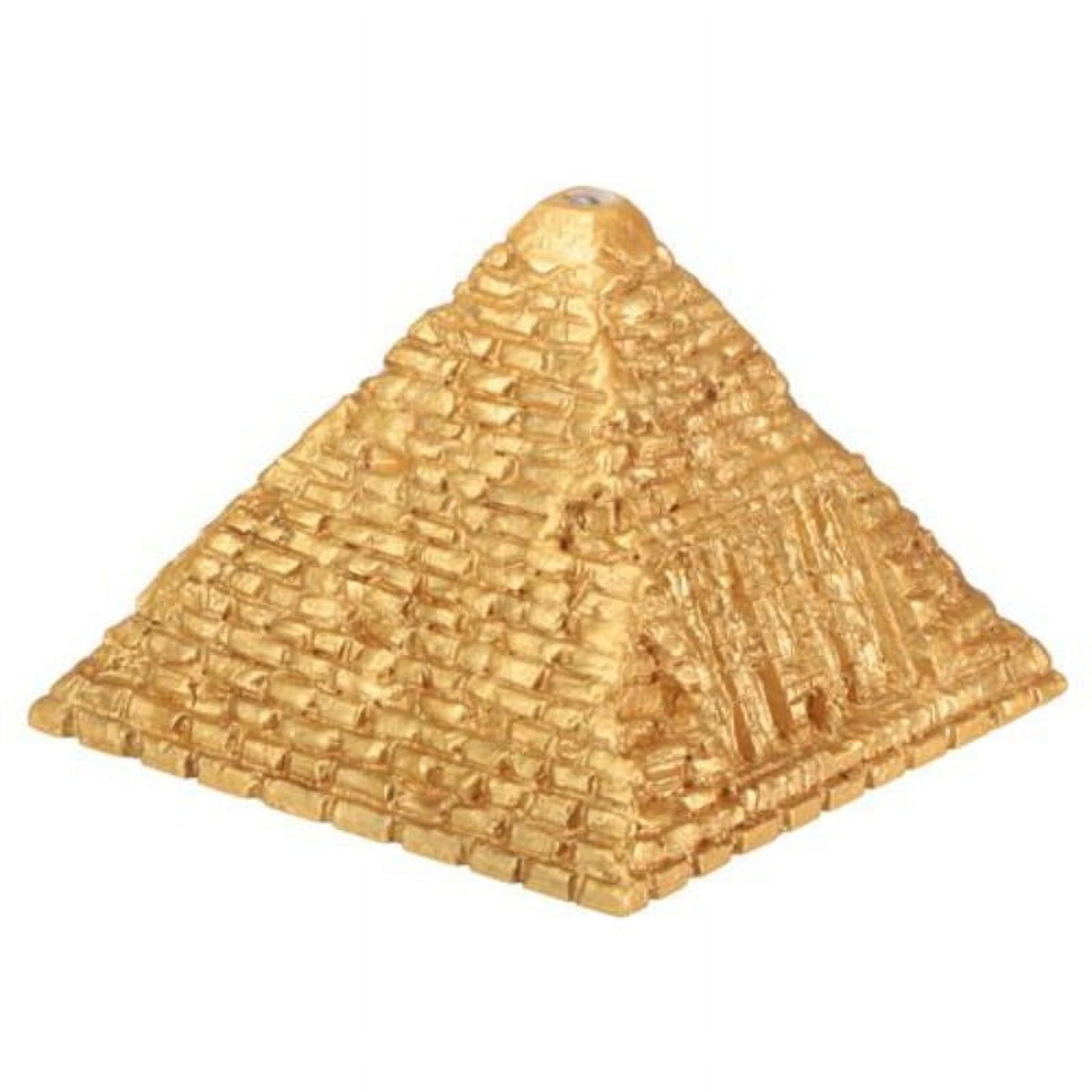 Small Golden Resin Pyramid Statue with LED Light