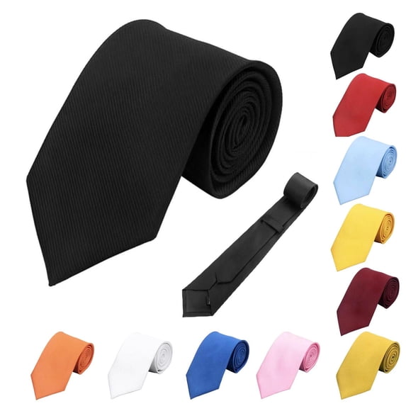 YTCAMLO 3.15 Inch Ribbed Neckties for Men, Classic Mens Textured Business Tie Perfect for Weddings, Interviews, and Special Occasions Black