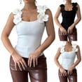 thumbnail image 1 of YTCAMLO 3D Floral Womens Camisole Tops Dressy Ribbed Sleeveless Crew Neck Undershirts Stretchy Breathable Summer Going Out Tops, 1 of 8