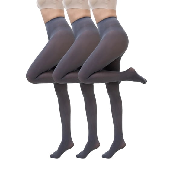 YTCAMLO 3PC Pantyhose for Women Solid Color Opaque Footed Tights Control Top Stockings for Costume, Daily Outfit, Party and Dress