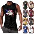 thumbnail image 1 of YTCAMLO 4th of July Mens Tank Tops Summer Beach Vacation Casual Sleeveless Shirts Loose Fit Graphic Tees Muscle Gym Workout Tops, Army Green S, 1 of 5