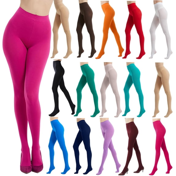 YTCAMLO 80D Tights For Women, Fashion Opaque Solid Color Stocking, Stretchy High Waist Pantyhose, Soft Footed Legging