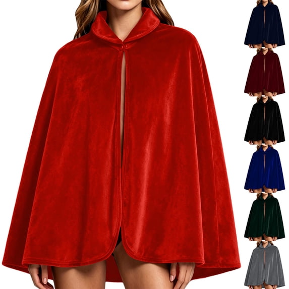 YTCAMLO Adult Velvet Short Capes Soft Comfy Renaissance Medieval Cloak for Wedding Evening Party Halloween Daily Wear