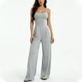thumbnail image 1 of YTCAMLO Backless Jumpsuits for Women Casual Square Neck Spaghetti Strap Overalls High Waisted Wide Leg One Piece Summer Outfits, 1 of 8