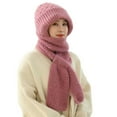 thumbnail image 1 of YTCAMLO Beanie Hats for Women Ear Protection Windproof Cap Scarf Elastic Knitting Winter Windproof Knitting Thick Warm Ear Guard Hat Scarf, 1 of 6