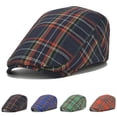 thumbnail image 1 of YTCAMLO Beret Hat Men Striped Classic Adjustable Plaid Beret Outdoors Sun Protection Beret Hat Irish Cap for Cabbie Driving, 1 of 3