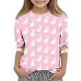 thumbnail image 1 of YTCAMLO Boys Girls Easter Shirts 3/4 Sleeve Rabbit Tee Regular Fit Tunic Tops Spring Casual Crewneck Soft Comfy Kids Holiday Clothes 5-6 Years, 1 of 5