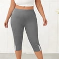 thumbnail image 1 of YTCAMLO Capri Leggings for Women Plus Size Athletic Cropped Yoga Pants Elastic Waist Workout Leggings Knee Length Compression Trousers, Gray XXXL, 1 of 8