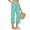 thumbnail image 1 of YTCAMLO Cotton Linen Women Pants Casual High Waist Straight Leg Cropped Pants with Pockets Summer Lightweight Breathable Daily Trousers, 1 of 6