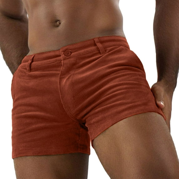 YTCAMLO Cotton Mens Ribbed Summer Shorts Casual Flat Front Workout Shorts Jogging Sweat Shorts with Pockets Soft Breathable Outdoor, Red L