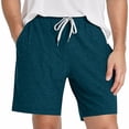 thumbnail image 1 of YTCAMLO Cotton Sweat Shorts Men Summer Casual Elastic Waisted Sleep Shorts with Drawstring Comfy Workout Short Breathable Loungewear, Navy S, 1 of 5