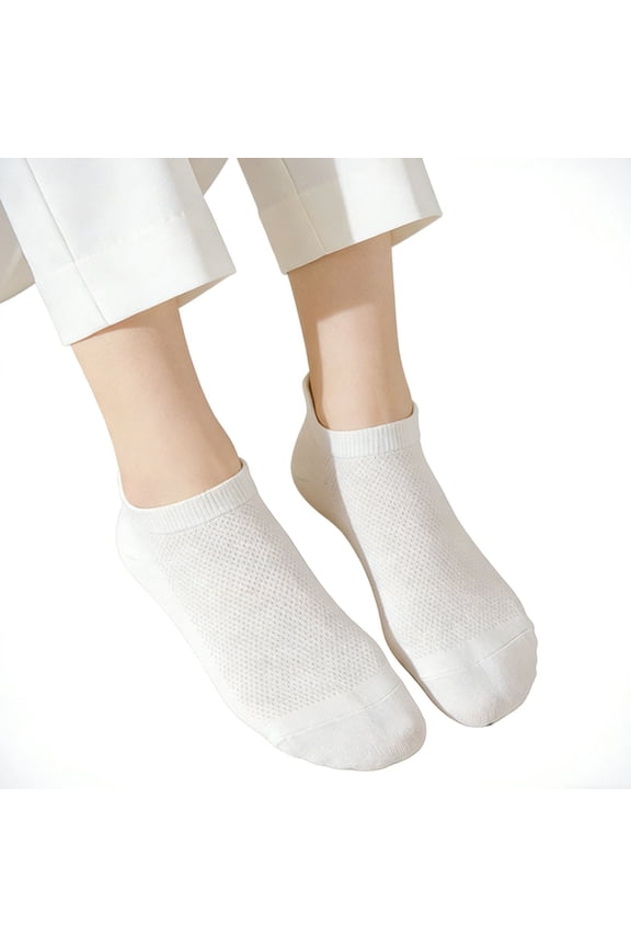 Cotton Womens Ankle Socks With Heel Tab, Casual No Show Athletic Socks, Soft Breathable Eyelet Workout Socks