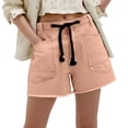 thumbnail image 1 of YTCAMLO Cotton Womens Jean Shorts Summer Y2K Trendy Drawstring High Waisted Denim Shorts with Pockets Pull On Wide Leg Shorts, 1 of 5
