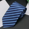 thumbnail image 1 of YTCAMLO Diagonal Stripe Printed Necktie – 3.15'' Hand-Tied Formal Business Tie for Men, Perfect for Weddings, Prom, and Daily Office Wear Sky Blue1, 1 of 3