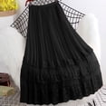 thumbnail image 1 of YTCAMLO Elastic Waist Women's Midi Skirt Dressy Lace Tulle Skirts Wedding Guest Layered Mesh Long Skirts Flowy A Line Pleated Skirt, Black, 1 of 6