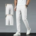 thumbnail image 1 of YTCAMLO Flat Front Chino Pants for Men Plus Size Classic Fit Lounge Pants Straight Leg Work Pants Lightweight Stretchy Travel Pants, White S, 1 of 8