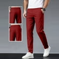 thumbnail image 1 of YTCAMLO Flat Front Chino Pants for Men Plus Size Classic Fit Lounge Pants Straight Leg Work Pants Lightweight Stretchy Travel Pants, Wine XXL, 1 of 8