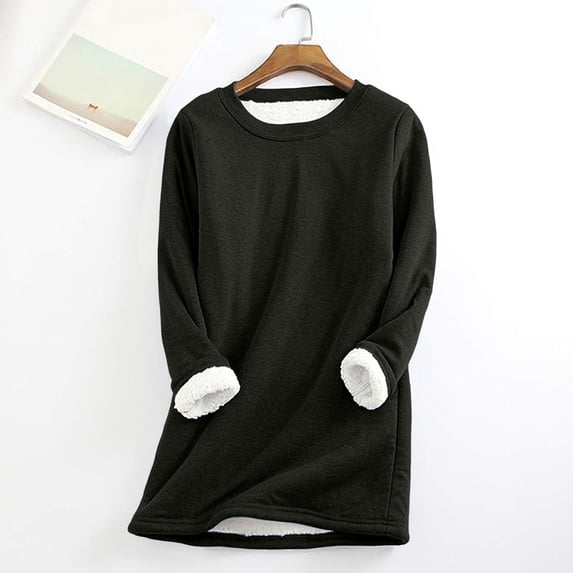 YTCAMLO Fleece Lined Womens Thermal Shirts Plus Size Long Sleeve Warm Undershirt Basic Thick Layer Thermal Tops for Cold Weather