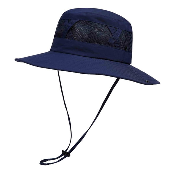 YTCAMLO Foldable Mens Fishing Hat Summer Athletic UPF50+ Beach Bucket Hats with Drawstring Breathable Mesh Sun Hat for Hiking, Gardening