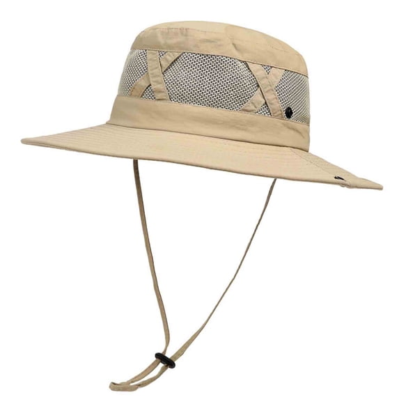 YTCAMLO Foldable Mens Fishing Hat Summer Athletic UPF50+ Beach Bucket Hats with Drawstring Breathable Mesh Sun Hat for Hiking, Gardening