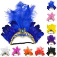 thumbnail image 1 of YTCAMLO Hallowmas Hats for Adults Feather Headpiece Prop Carnival Showgirl Accessories for Women Cocktail Wedding Tea Party Hat, 1 of 4