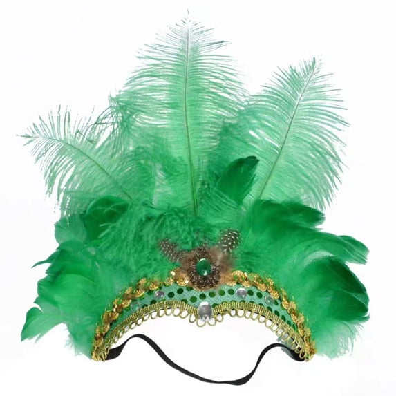 YTCAMLO Hallowmas Hats for Adults Feather Headpiece Prop Carnival Showgirl Accessories for Women Cocktail Wedding Tea Party Hat