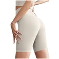 thumbnail image 1 of YTCAMLO High Waisted Women's Seamless Biker Shorts Yoga Shorts Butt Lifting Cropped Leggings for Workout Gym Running Activewear, White M, 1 of 9