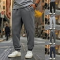 thumbnail image 1 of YTCAMLO Joggers for Men Trendy Fleece Lined Elastic Waisted Drawstring Loose Trousers Soft Comfortable Breathable Sports Casual Pants, 1 of 5