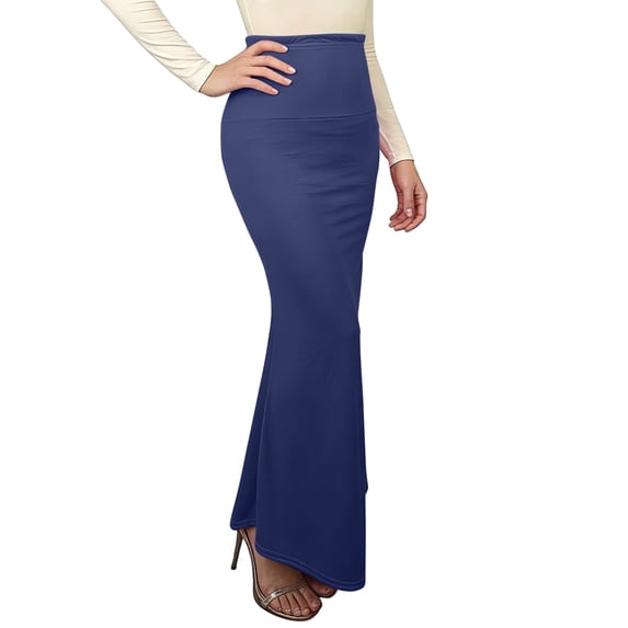 YTCAMLO Long Skirts for Women Trendy High Waisted Ruffle Bodycon Pencil Skirts Going Retro Elastic Flowing Skirts for Evening Party