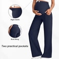 thumbnail image 1 of YTCAMLO Maternity Pants Over The Belly Stretchy Soft Wide Leg Yoga Pant with Pockets Casual Comfort Loose Fit High Waisted Lounge Trousers, 1 of 5